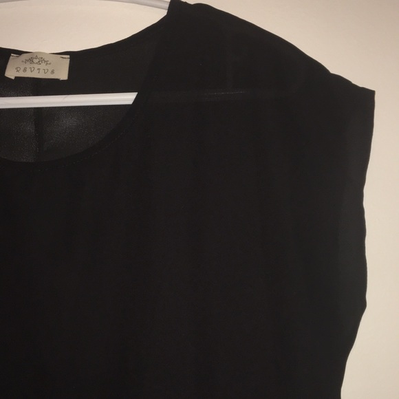 Sheer black short sleeve blouse - Picture 2 of 2